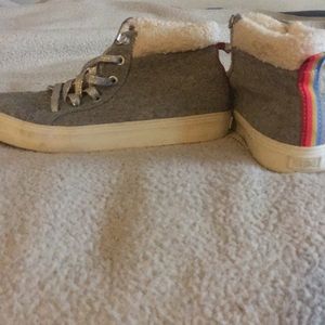 Grey high top sneakers